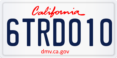 CA license plate 6TRD010