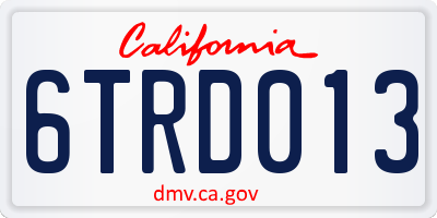 CA license plate 6TRD013