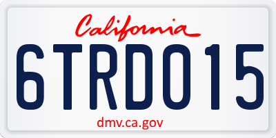 CA license plate 6TRD015