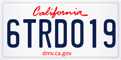 CA license plate 6TRD019