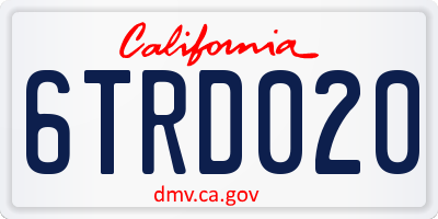 CA license plate 6TRD020