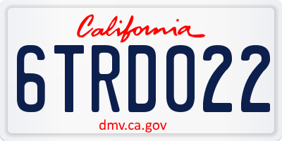 CA license plate 6TRD022