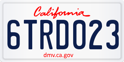 CA license plate 6TRD023
