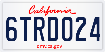 CA license plate 6TRD024