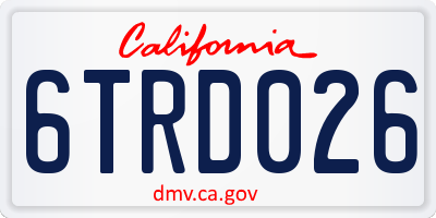 CA license plate 6TRD026