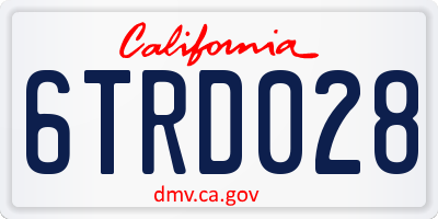 CA license plate 6TRD028