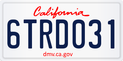 CA license plate 6TRD031