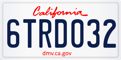CA license plate 6TRD032