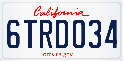 CA license plate 6TRD034