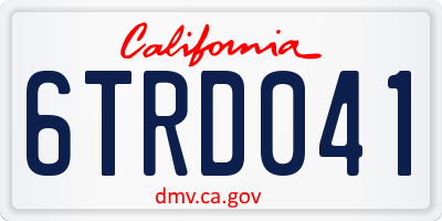 CA license plate 6TRD041