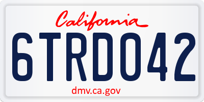 CA license plate 6TRD042