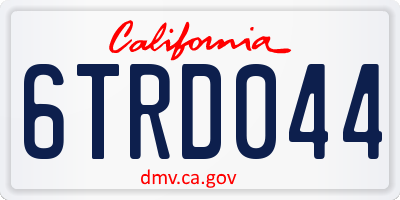 CA license plate 6TRD044