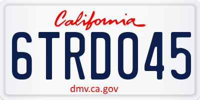 CA license plate 6TRD045