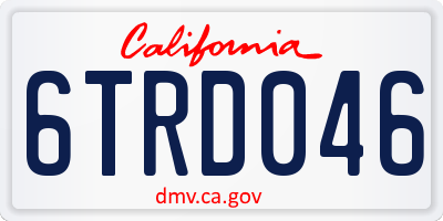 CA license plate 6TRD046