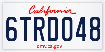 CA license plate 6TRD048