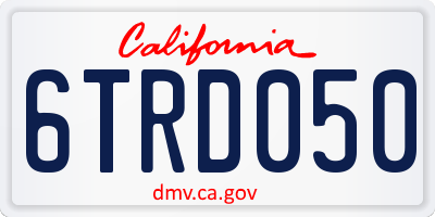 CA license plate 6TRD050