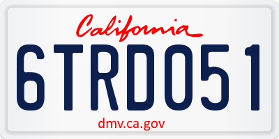 CA license plate 6TRD051