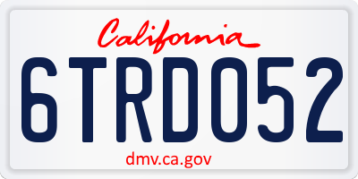 CA license plate 6TRD052