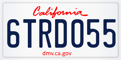 CA license plate 6TRD055