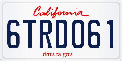 CA license plate 6TRD061