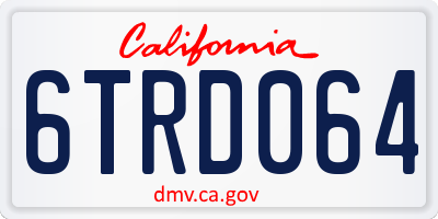 CA license plate 6TRD064