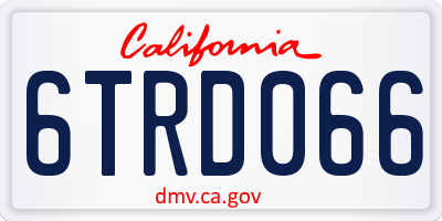 CA license plate 6TRD066