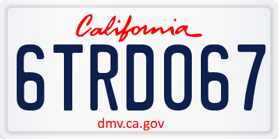 CA license plate 6TRD067