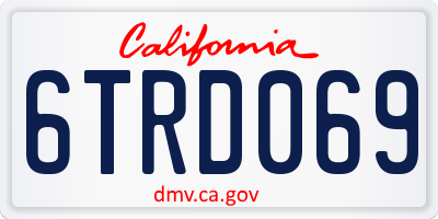 CA license plate 6TRD069