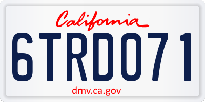 CA license plate 6TRD071