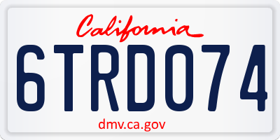 CA license plate 6TRD074