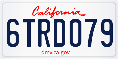 CA license plate 6TRD079