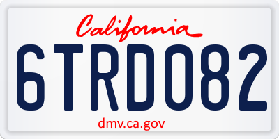 CA license plate 6TRD082