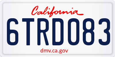 CA license plate 6TRD083