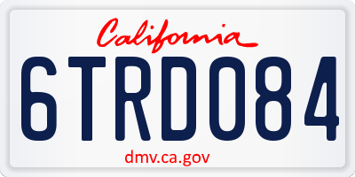 CA license plate 6TRD084
