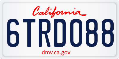 CA license plate 6TRD088
