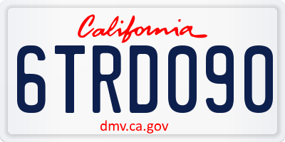 CA license plate 6TRD090