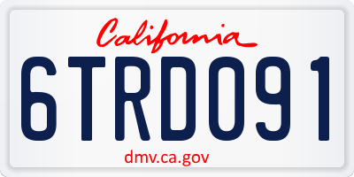 CA license plate 6TRD091