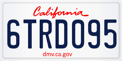 CA license plate 6TRD095