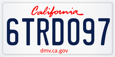 CA license plate 6TRD097