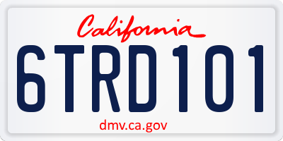CA license plate 6TRD101