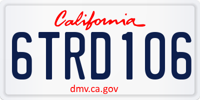 CA license plate 6TRD106