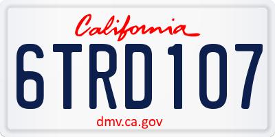 CA license plate 6TRD107