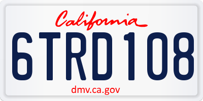 CA license plate 6TRD108