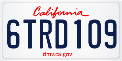 CA license plate 6TRD109
