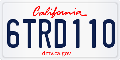 CA license plate 6TRD110