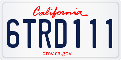CA license plate 6TRD111