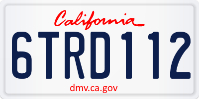 CA license plate 6TRD112