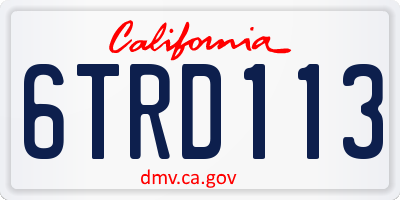 CA license plate 6TRD113