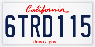 CA license plate 6TRD115