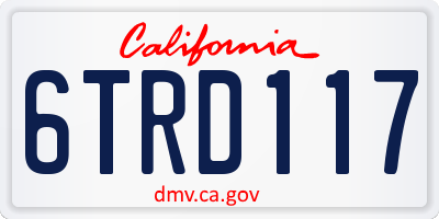 CA license plate 6TRD117